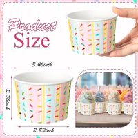 Emballages personnalisés pour desserts, logo sur mesure, impression de qualité supérieure, coupes à yaourt glacé et gelato, gobelets en papier pour crème glacée 3/4/5/8/12/16oz