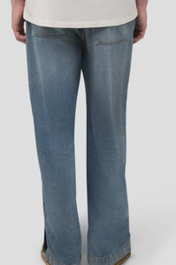 <span class=keywords><strong>Jeans</strong></span> HaiYao da <span class=keywords><strong>uomo</strong></span> 2026, azzurro lavato, con coulisse e <span class=keywords><strong>vita</strong></span> elasticizzata, a gamba larga, pantaloni casual <span class=keywords><strong>in</strong></span> denim - Product Image 3