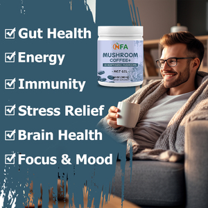 OEM ODM Mushroom Coffee Powder with Mushroom Blend Instant Arabica Coffee Support Gut Brain Health Energy Immunity Focus Mood - Product Image 6