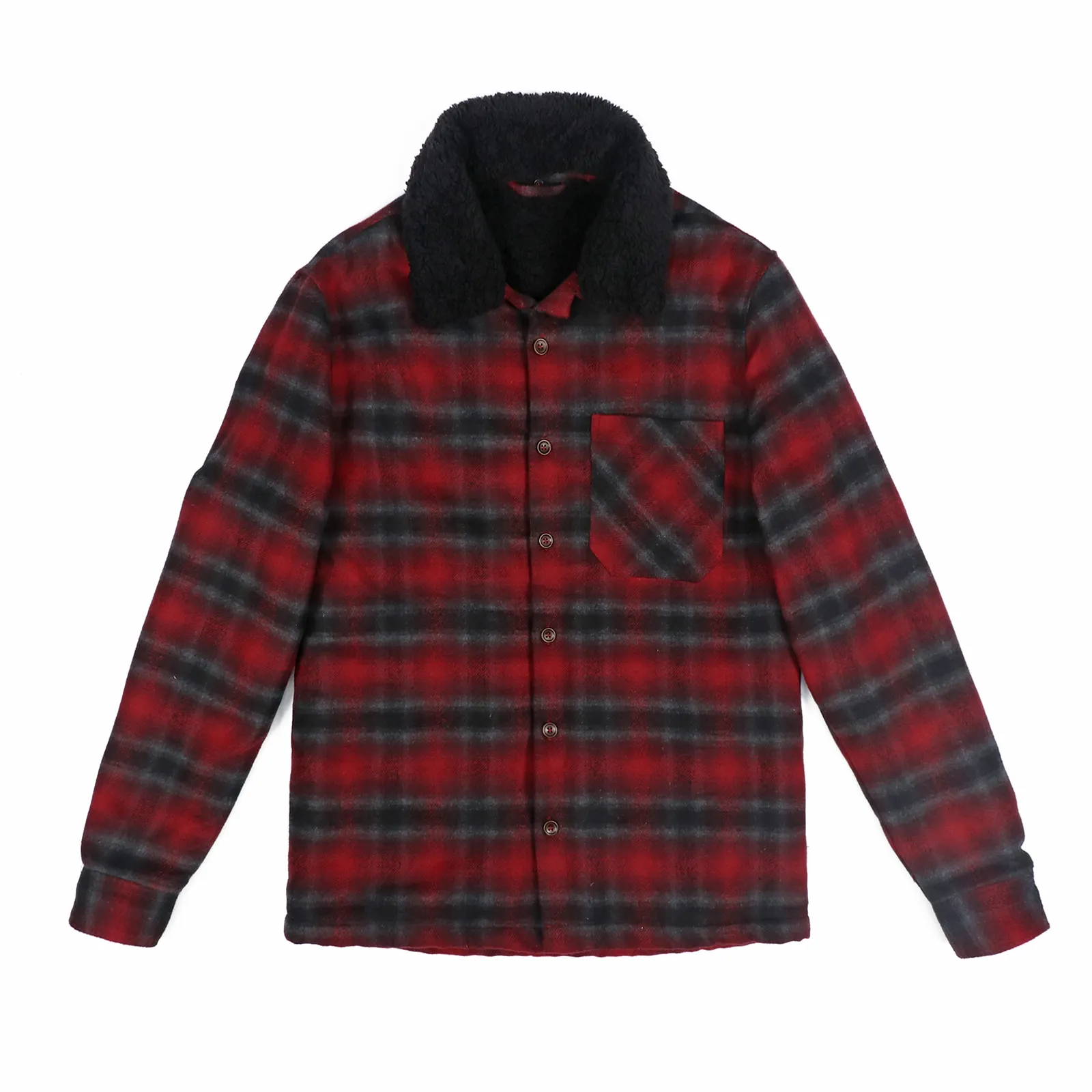 Wholesale Winter Autumnfactory Customized Oem Mens Button Up Long Sleeve Casual Red Black Plaid Flannel Shirts Jackets