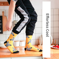 YL Designer Mode Chaussettes Hommes Art Peinture À L'huile Drôle Coloré Personnages De Dessin Animé Chaussettes