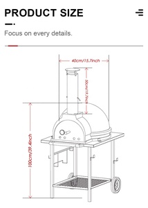 Four à pizza <span class=keywords><strong>SEB</strong></span> 26 pouces, style italien, en céramique, pour intérieur et extérieur, à granulés, grand four à pizza au feu de bois - Product Image 6