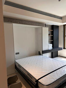 ห้องนอนสไตล์มินิมอลทันสมัย พร้อมตู้เสื้อผ้าในตัว เตียงพับได้ เตียงแบบยกพื้น และโต๊ะทำงาน - Product Image 6