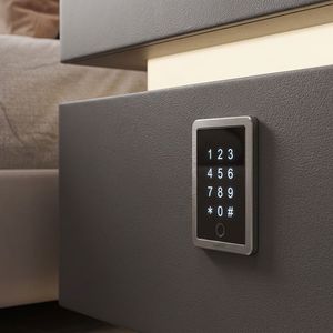 Modern Manufacturer Smart Nightstand LED Light Wireless <strong>Charging</strong> 2 Drawers Fingerprint Lock Eco-Friendly Home <strong>Bedside</strong> <strong>Table</strong> - Product Image 2