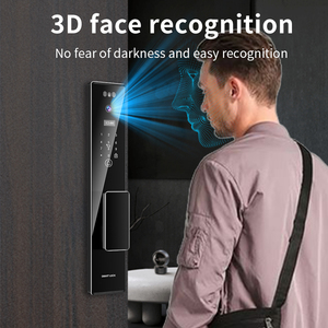 Cerradura de puerta inteligente completamente automática con tecnología de identificación facial 3D, intercomunicador de vídeo, Wifi, tarjeta RFID, código de llave, cámara de huellas dactilares para el hogar, 1 unidad - Product Image 3
