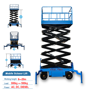 Platform Kerja Udara Portabel <span class=keywords><strong>Scissor</strong></span> Lift Hidrolik 220V 380V untuk Gudang - Product Image 1