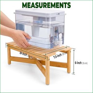Soporte de madera para dispensador de agua con bomba, material de pino, ecológico, operación manual, para almacenamiento de agua purificada - Product Image 2