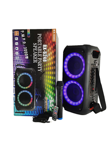 Dual 6.5 Inch Small Speaker with LED Light <strong>Ring</strong> Karaoke Player Rechargeable Speaker <strong>Box</strong> for Sale Stock and Ready Goods - Product Image 4