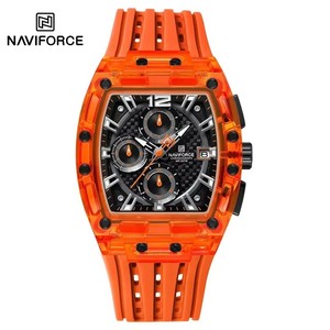 นาฬิกา NAVIFORCE 7105 ดีไซน์ใหม่ โปร่งใส ทรง Tonneau สำหรับผู้ชาย นาฬิกาควอตซ์ กันน้ำ หรูหรา สปอร์ต สำหรับกิจกรรมกลางแจ้ง - Product Image 1