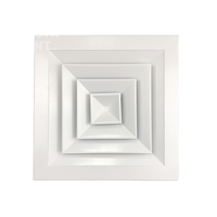 Diffuseur de plafond carré moderne et durable Ventech pour système CVC, climatisation, ventilation, grille en aluminium, barre en T