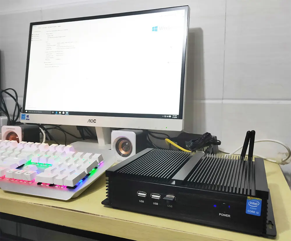 Безвентиляторный промышленный ПК, компьютер с 2 RS232 Intel Core i3 i5 i7 для медиа-центра, ПК, киоски самообслуживания