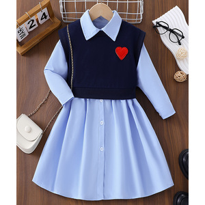 Set Elegante con <span class=keywords><strong>Blazer</strong></span> a Quadri <span class=keywords><strong>Bianco</strong></span> e Abito Senza Maniche, Giacca a Maniche Corte, Completo per Bambine 3-10 Anni - Product Image 2