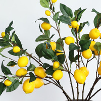 Citron artificiel en soie, arrangement de 7 branches, décoration d'intérieur, accessoire photo de mariage, modèle chinois 2403