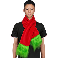 Accessoire de décoration de fête de Noël, cheveux verts, écharpe rouge, personnage de film/télévision, jouet mignon, vente en gros directe d'usine, cadeau personnalisé