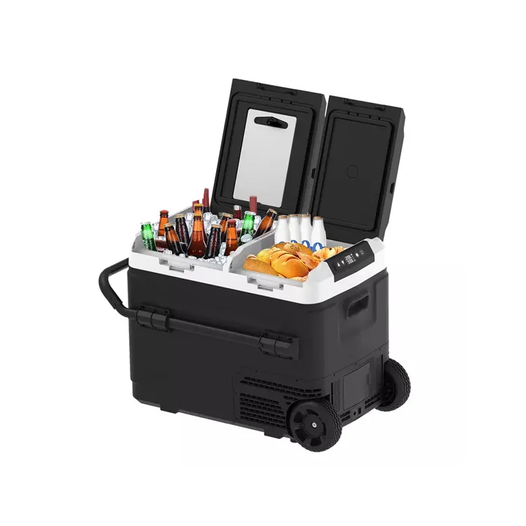 कंप्रेसर कार फ्रिज इलेक्ट्रिक कूलर बॉक्स रेफ्रिजरेटर एसी एसी 12 वी 24v दोहरे उपयोग ऐप नियंत्रण फ्रिज