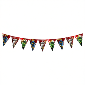 Guirlande de bannière Ninjago Party Love 2,3 m en papier, motifs de dessins animés jetables, pour décoration de fête d'anniversaire - Product Image 2