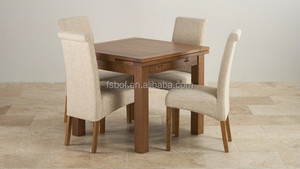 New Design <strong>Dining</strong> Table with <strong>4</strong> Soft <strong>Fabric</strong> <strong>Chairs</strong> Solid Wood Furniture <strong>Dining</strong> Room <strong>Sets</strong> E5008 - Product Image 2