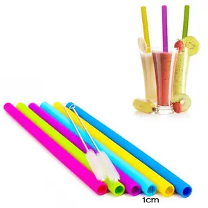 6 silicone straw reusable silicone straws for toddlers and kids with clear brush