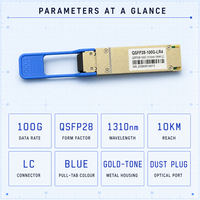 Transceiver 100GBASE-LR4 10KM 1310nm QSFP28 SFP 100G 10km LWDM4 Dual LC SMF DOM