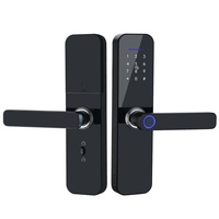 Serrure intelligente à empreinte digitale à une touche, porte intérieure en bois, alliage d'aluminium, passage direct, WiFi Cloud pour locations de maisons, appartements