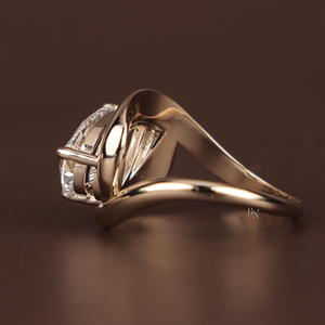 Bague de fiançailles élégante pour femme 3 carats en argent ou or 10K/14K/18K avec diamant de laboratoire, bijoux de mariage de luxe plaqué or - Product Image 3