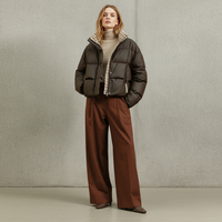 Chaqueta de Cuero QLYP de Invierno, Impermeable, Cortavientos y Transpirable, Tallas Grandes, Diseño de Bufanda Corta, Manga Larga, Cuello Alto con Cremallera, a la Moda