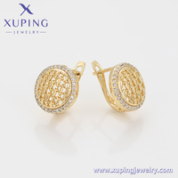 X001041284 XUPING boucles d'oreilles cercle en filigrane de luxe cuivre environnemental plaqué or 14 carats avec série Simple CZ pour la mode féminine