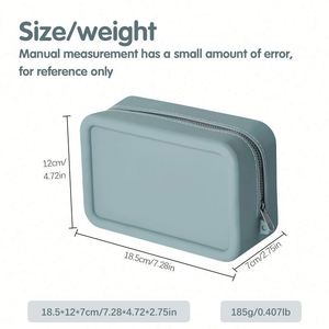 Sac de rangement pour maquillage en silicone écologique, tendance mode, résistant à l'eau, avec fermeture éclair, vente chaude - Product Image 5