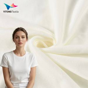 Tissu jersey mélangé écologique 150 GSM 90% Lyocell 10% Viscose de lait pour vêtements et <span class=keywords><strong>t</strong></span>-shirts, doux et respirant - Product Image 1