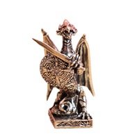 Statue de guerrier dragon en laiton, ornement de bureau, ornement de griffon de la mythologie européenne, décoration rétro Feng Shui pour la maison