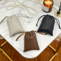 Pochette à bijoux en cuir PU à cordon de serrage, anti-poussière, sans fond ni côtés, sac de rangement pour bijoux, fournie directement par l'usine ZXF