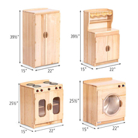 Juego de Cocina de Madera para Niños de Jardín de Infancia, Juguete Montessori, Muebles Resistentes para Guardería, Preescolar, Aula, Jardín de Infancia
