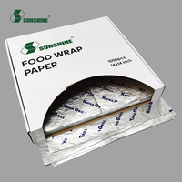 Papier d'emballage pour hamburgers, sandwichs, résistant à la graisse, avec logo personnalisé imprimé, qualité alimentaire