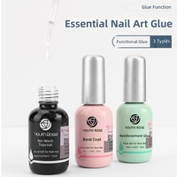 Kit Professionnel de Vernis à Ongles Soak-Off Youth Rose : Gel Fonctionnel Extra-Fort, Base Coat Renforçante et Top Coat Adhésif
