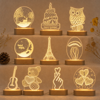 Lampe de nuit LED 3D Football Soccer avec base en bois USB, panneau acrylique, lumière blanche chaude moderne, certifiée CE, cadeau pour enfants et garçons