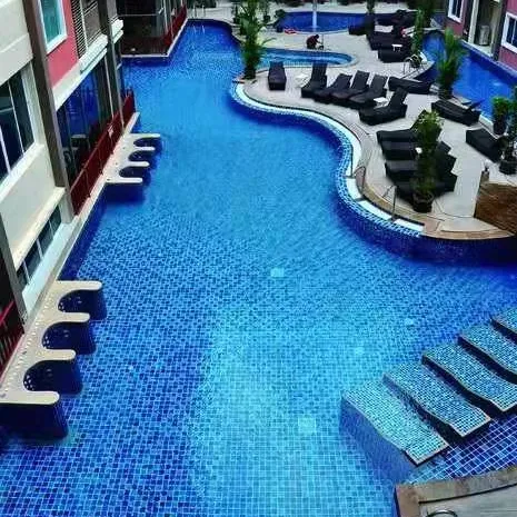 Mosaico de cristal azul para piscina, moderno, gran oferta, venta al por mayor