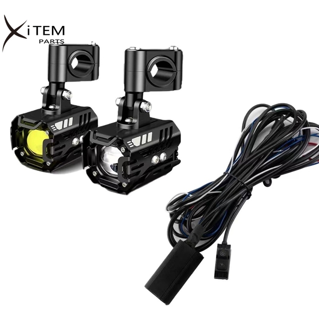 Super Bright Motorcycle LED Explorers Headlight Projector Fisheye Lens LED Moto Fog Auxiliary Motorcycle Headlight Spotlights