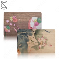Umweltzertifizierte RFID EM4305 NTAG215 UV-Vollfarbdruck Wasserdichte Holz-NFC-Karte ISO15693 13,56MHz Smart Key Card für