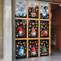 Autocollant de Noël statique pour fenêtre, électrostatique, double face, réutilisable, décoration de maison, autocollant détachable