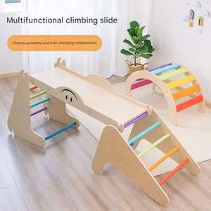Estructura de Escalada de Madera Multifuncional para Niños con Tobogán, Estructura de Escalada Montessori para Bebés - Product Image 2