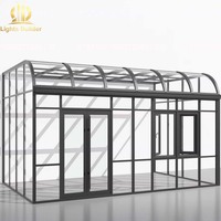 Villa Moderna con Techo Curvo para las Cuatro Estaciones, Solárium Exterior con Doble Vidrio Templado de Baja Emisividad