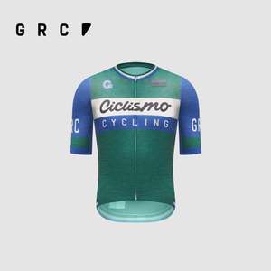 GRC Custom Merino Wool Blend CMYK manga corta Pro Mtb Road Bike <span class=keywords><strong>ciclismo</strong></span> Jersey para hombres - Product Image 2