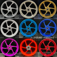 Jantes de moto sport en alliage monobloc forgées sur mesure BJXL, 17 pouces, blanc brillant, 5 rayons, renforcées, pour Honda CBR600RR