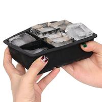 Moule à glaçons en silicone réutilisable sans BPA, grand format, avec couvercle, moule à glaçons carrés, 6 grilles, grand fabricant de glaçons