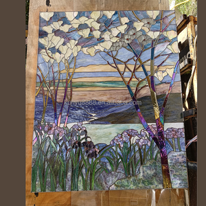 Panneau de fenêtre en vitrail classique personnalisé, fait main en Chine, motif paon, double vitrage, pour mur rideau - Product Image 6