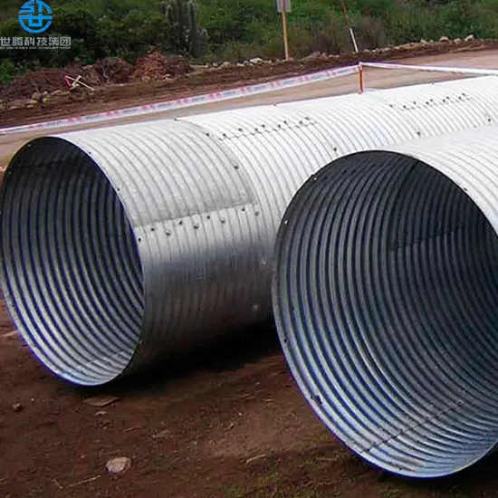 Ponte sotterraneo di drenaggio tubi in acciaio ondulato zincato tubo corrugato stradale con fori tubo sotterraneo in acciaio tunnel metallico