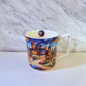 Personalized Greece Style City Tourist Souvenir <b>Ceramic</b> Coffee Mug with Spoon Greek Gift Stoneware Drum <b>Cup</b> - Product Image 3