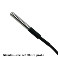 Sensor Suhu Digital, 1M / 2M / 3M DS18B20 Tahan Air Sensor Suhu Probe Termal 1.5M + Xh2. 54mm-3p