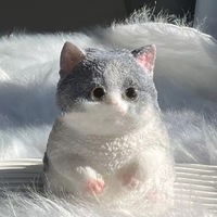 Juguete de goma de simulación de gato gordo, pintado a mano, gigante, antiestrés, regalo creativo DIY, adorno lindo