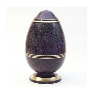 Urne de crémation métallique en forme d'oeuf de couleur violette Urne funéraire en métal de qualité supérieure pour les services funéraires - Product Image 1